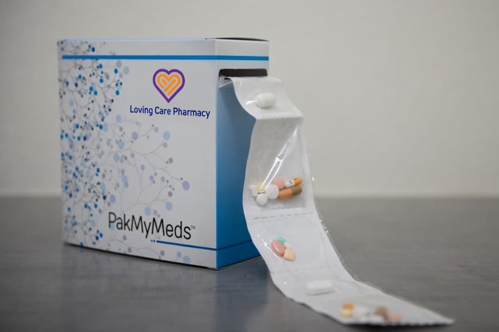 Loving Care Pharmacy PakMyMeds personalized medication strip packaging
